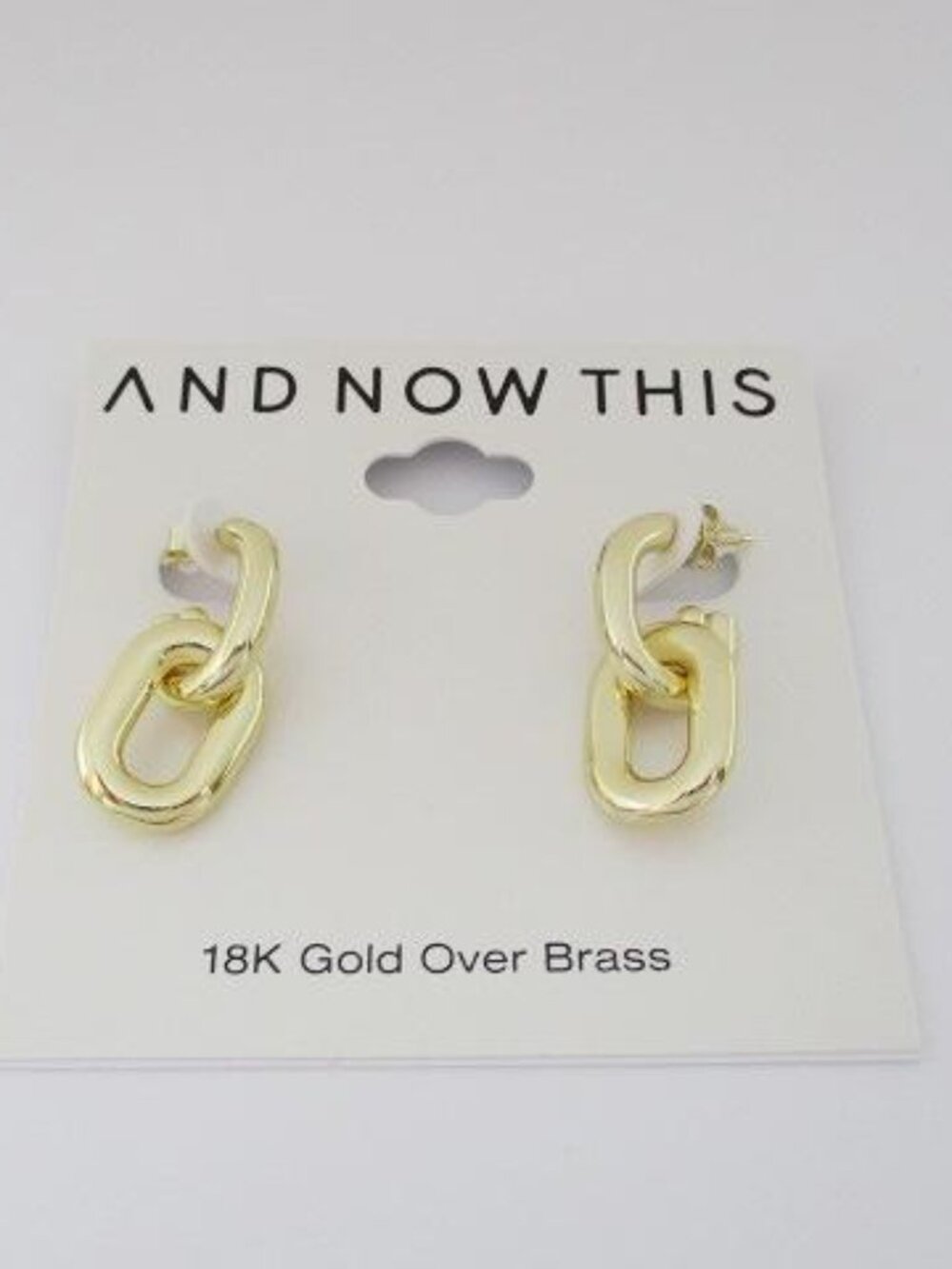 And Now This 18K Gold Over Brass Chain Link Earrings NWT
